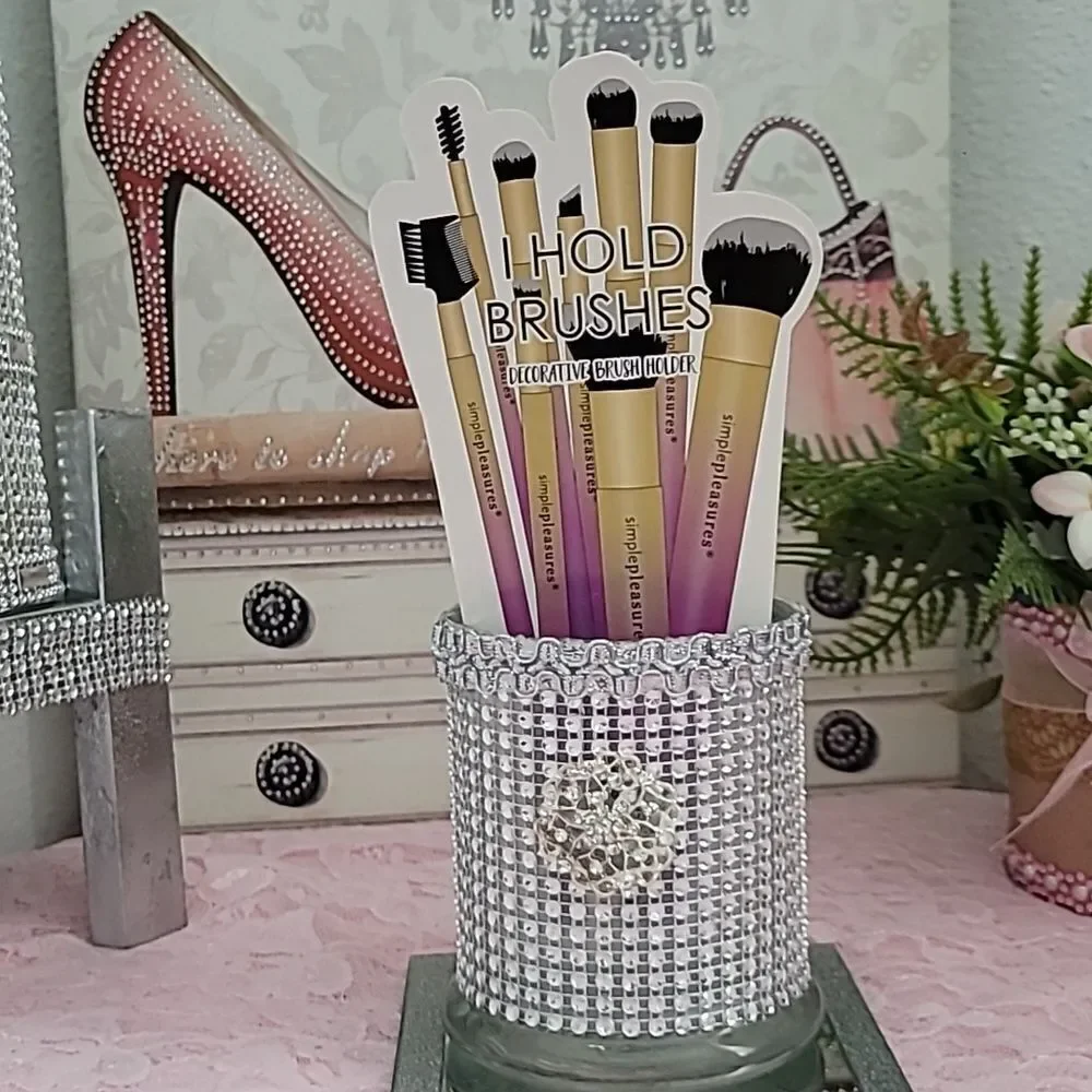 BEAUTY Silver Makeup Brushes Holder Organizer 1858
